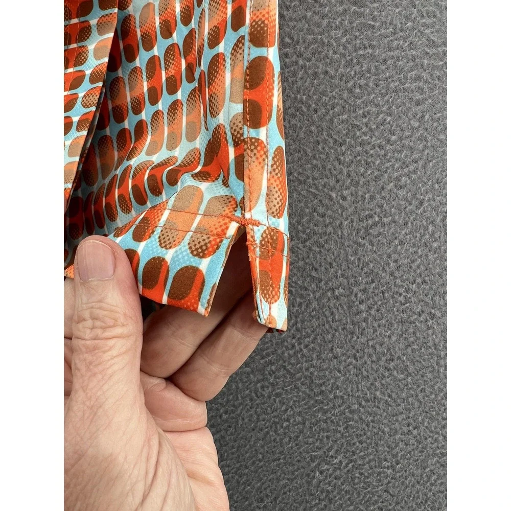 SWIMS Swim Shorts Men's 2XL Geo Mod Print Orange Blue Drawstring Lined Polyester